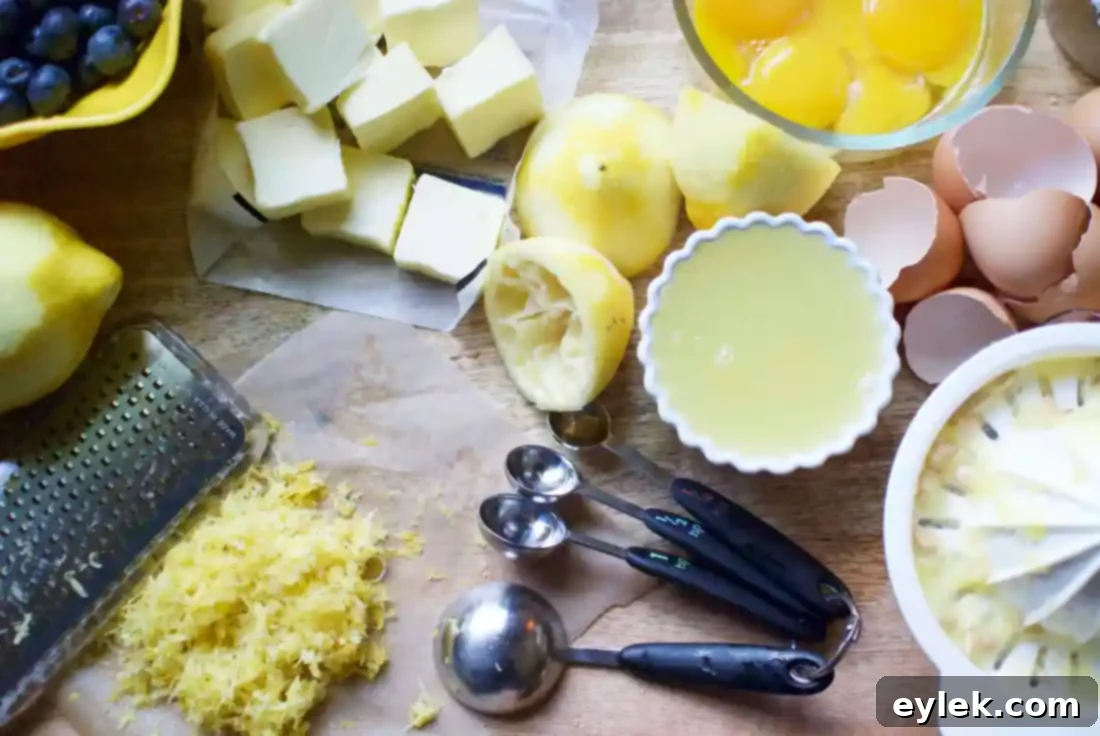 lemon curd mousse with blueberries