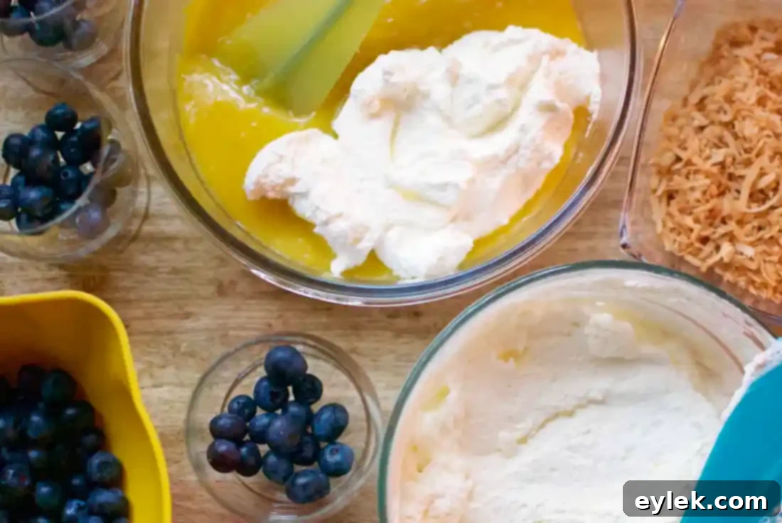 lemon curd mousse with blueberries