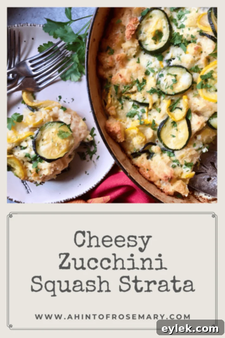 Cheesy Zucchini Squash Strata pinterest pin