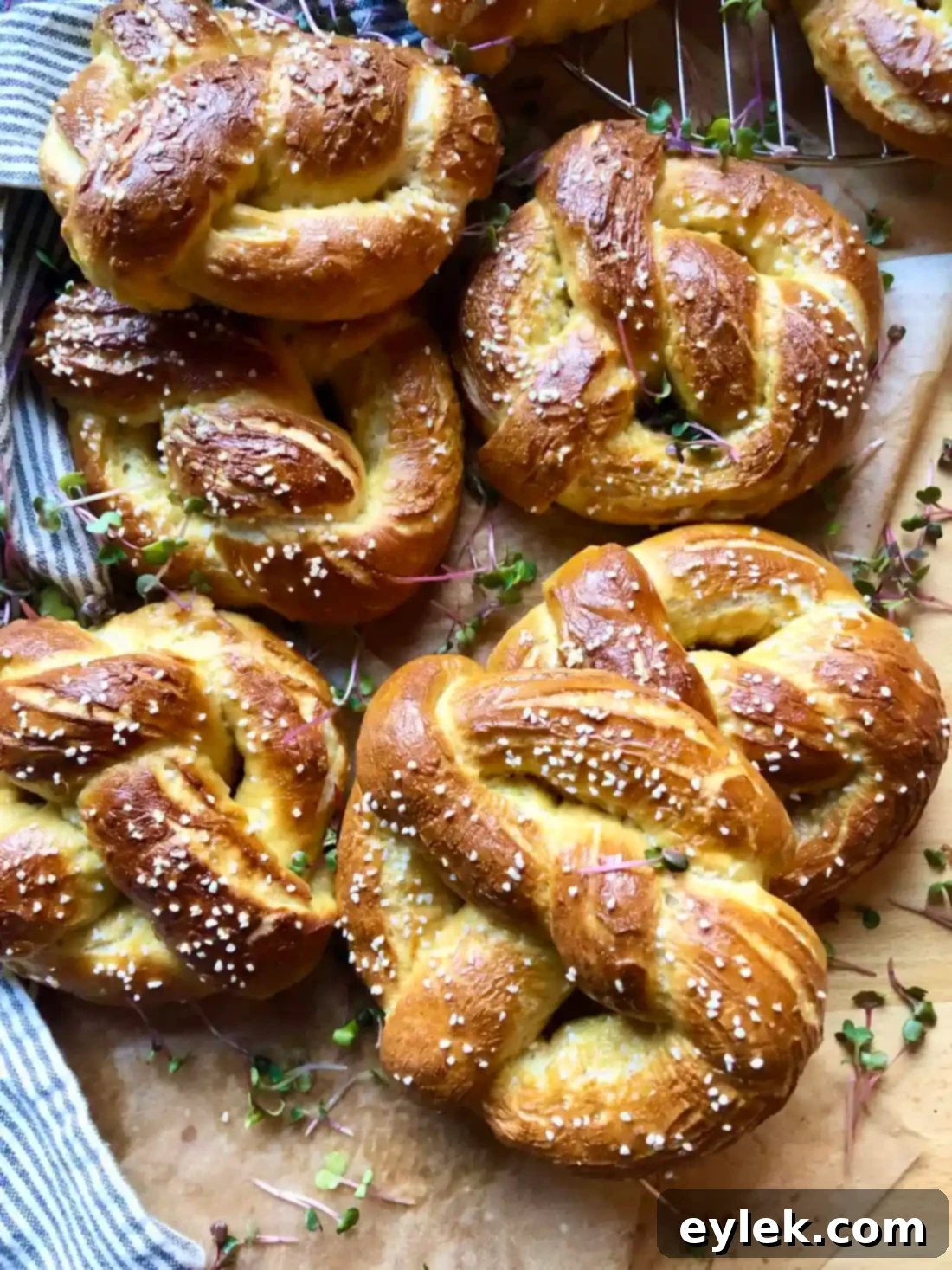 Quick and Easy Homemade Soft Pretzels 15 A stack of warm homemade soft pretzels, ready to be enjoyed