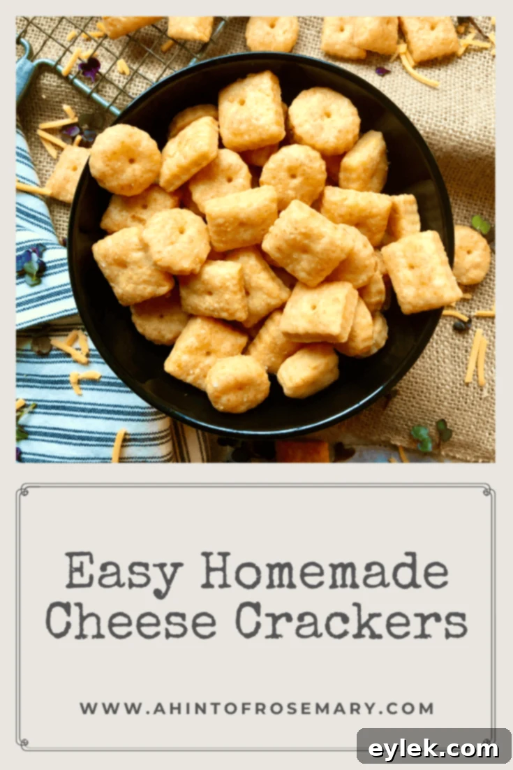 Beautifully arranged homemade cheese crackers, perfect for snacking