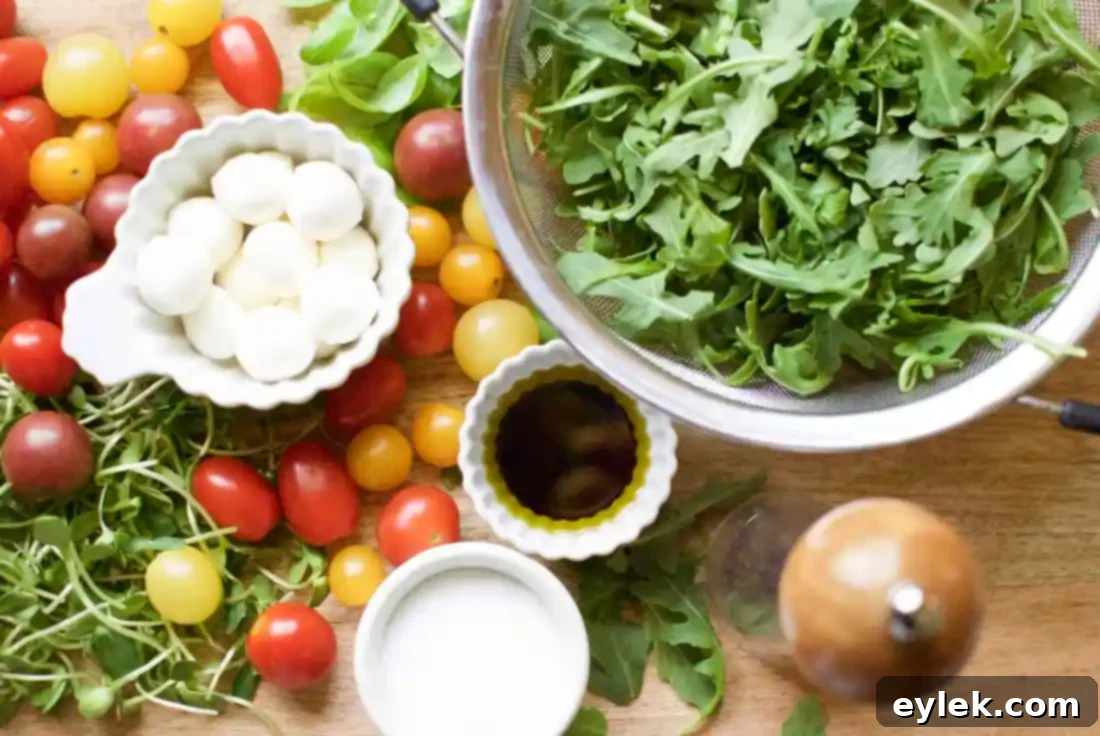 greened-up caprese salad