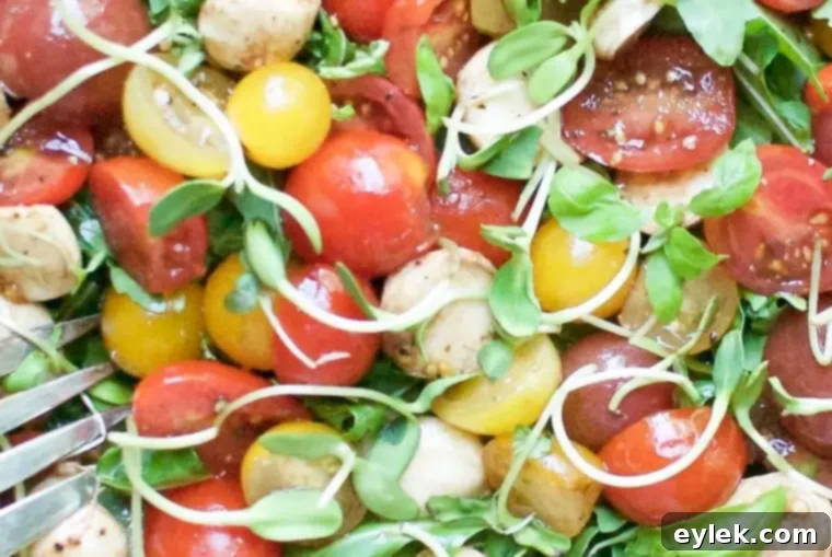 greened-up caprese salad