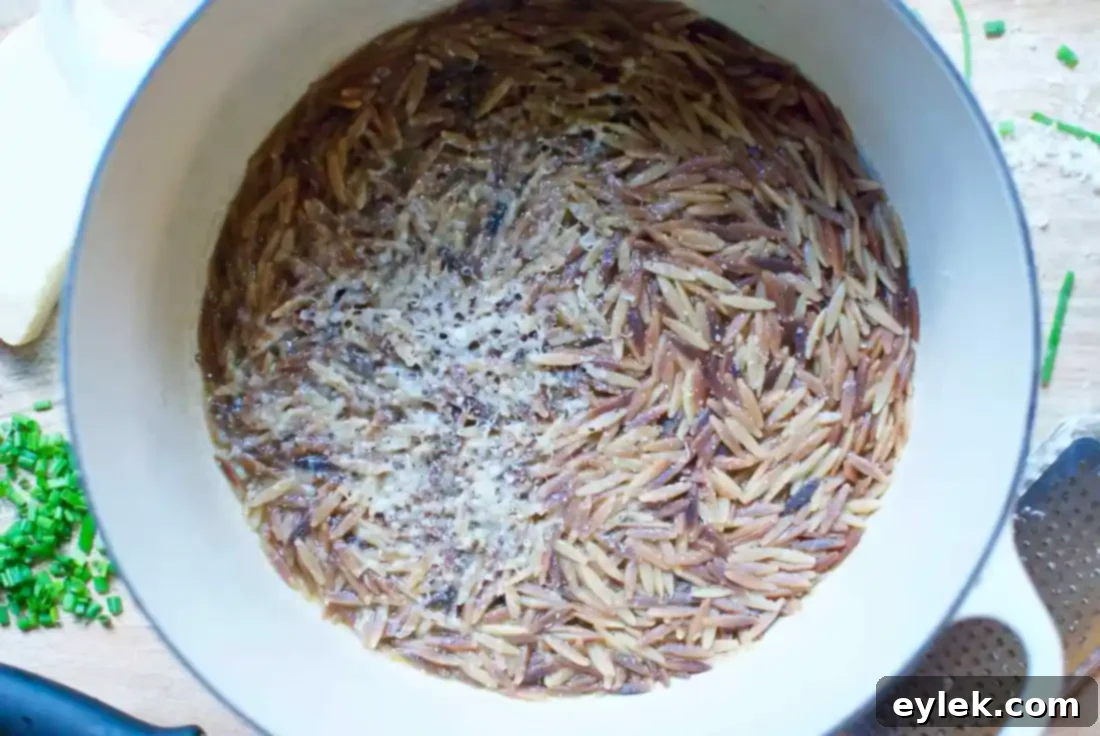 toasted orzo with parmesan