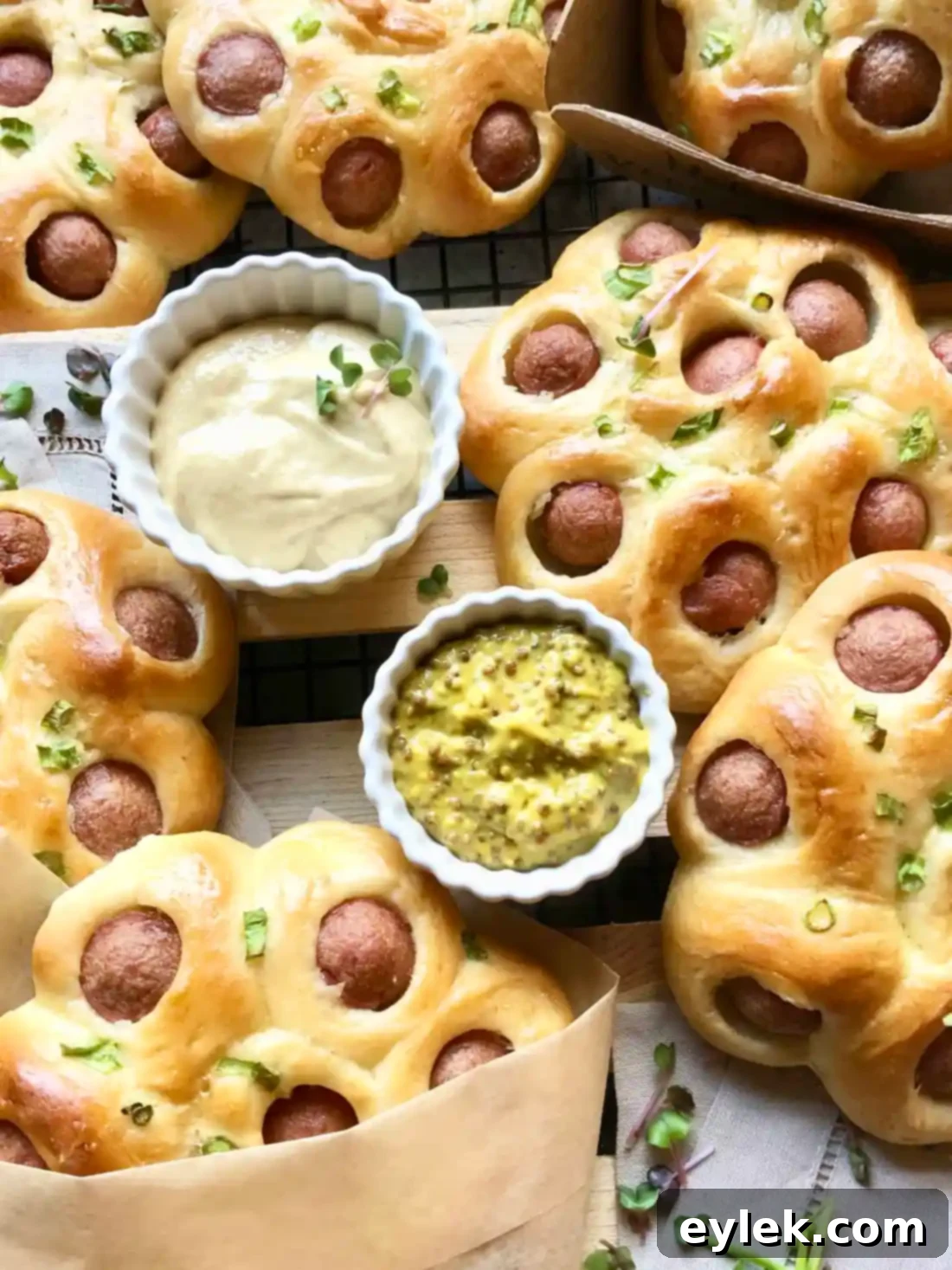 Flower Hot Dog Buns Close Up