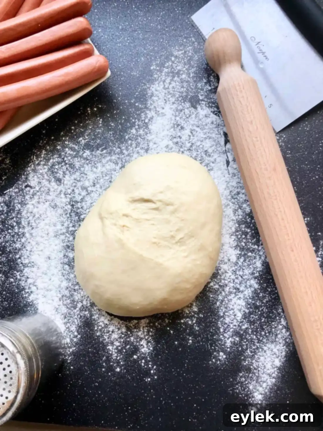 Dough being divided