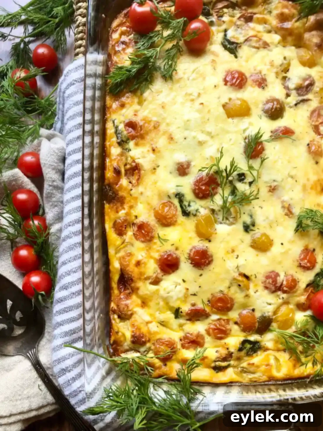 Freshly baked Greek frittata
