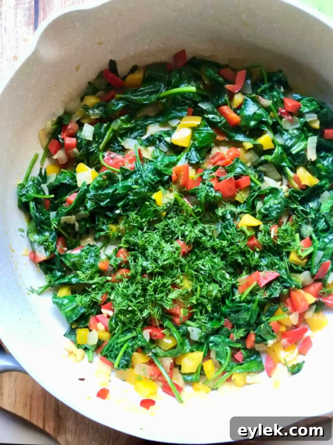 Adding fresh dill to sauteed vegetables