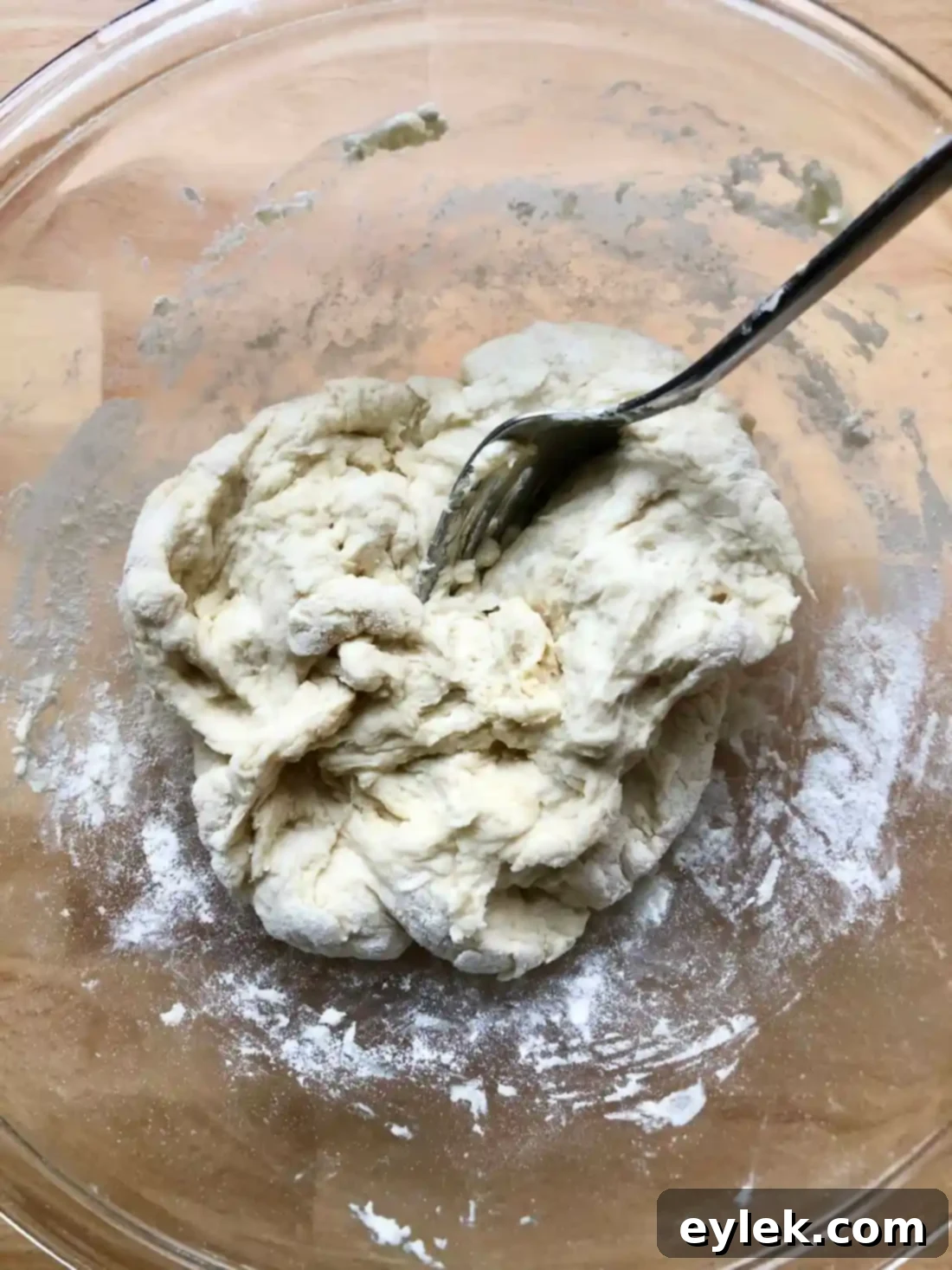 authentic homemade flour tortillas adding hot water