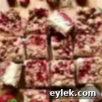 Strawberry Rhubarb Cheesecake Bars 30 Strawberry Rhubarb Cheesecake Squares with coconut oat crumble