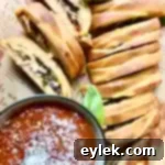 Pizza Braid with Basil & Mushrooms