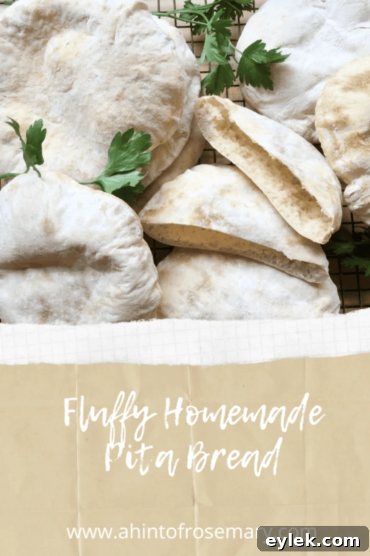 Fluffy Homemade Pita Bread