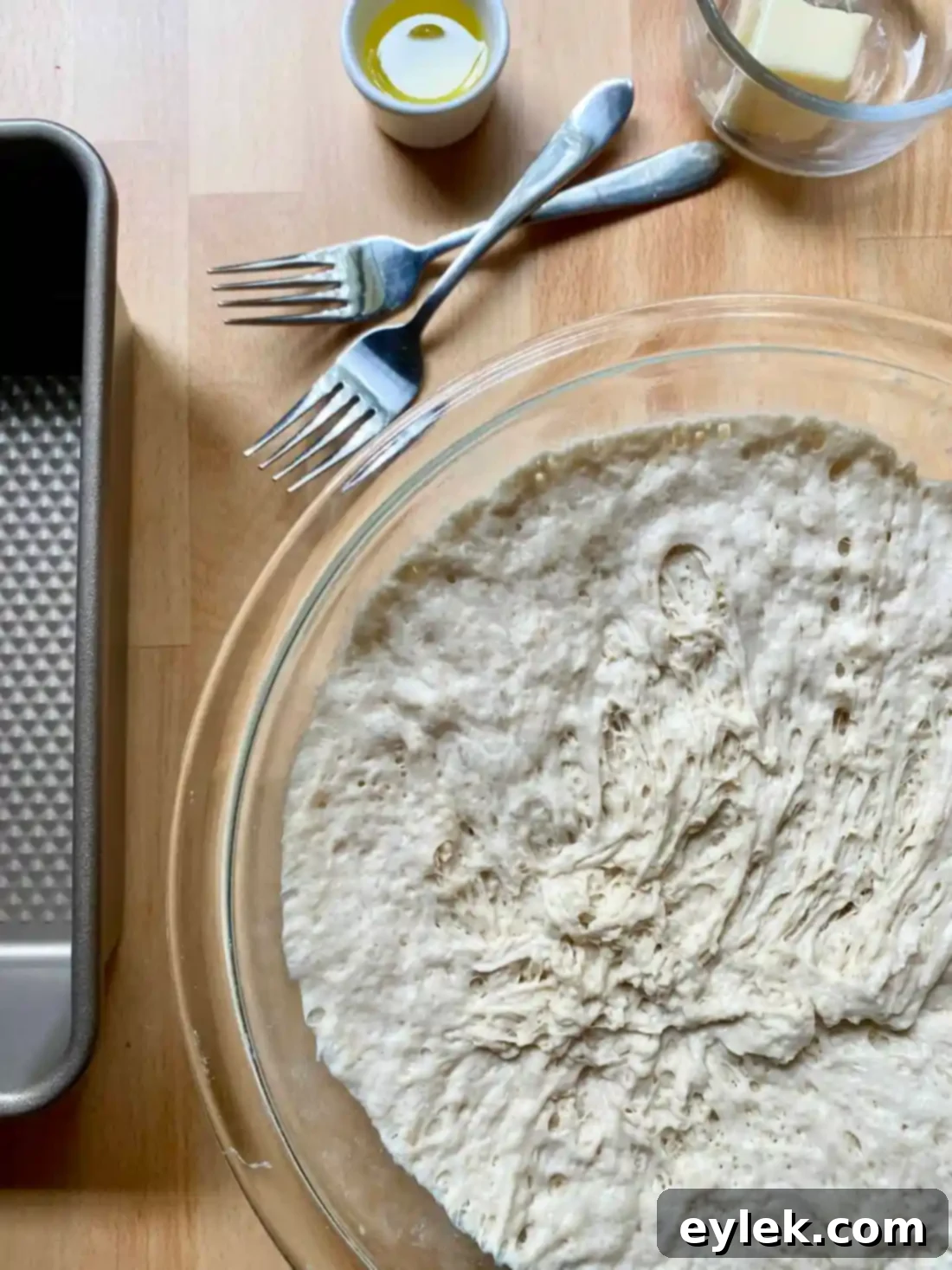 Never-Fail Sandwich Bread - Dough in a bowl after first rise