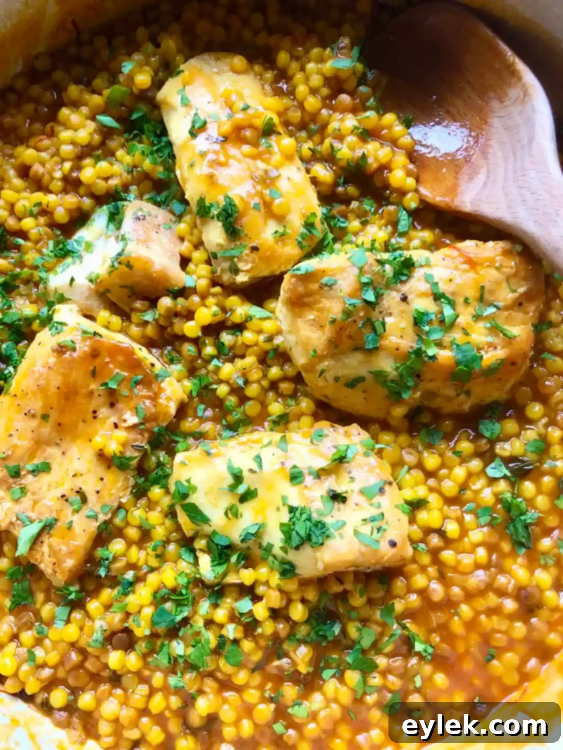 Lidia's Halibut with Saffron Fregola