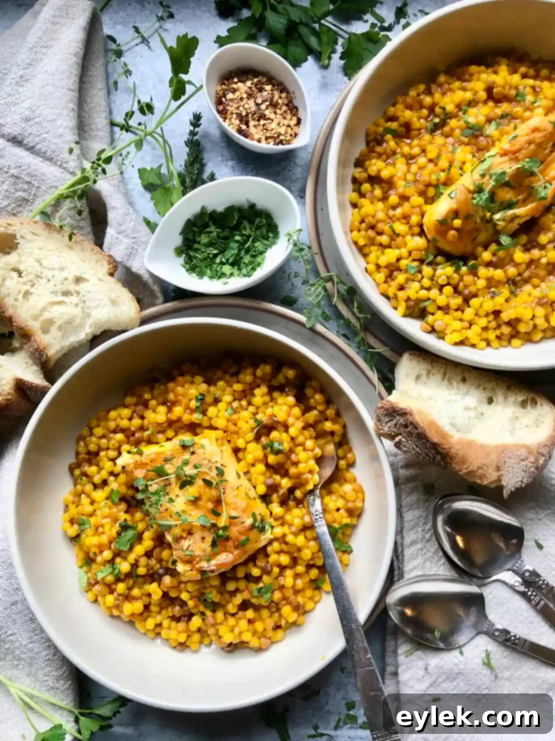 Lidia's Halibut with Saffron Fregola