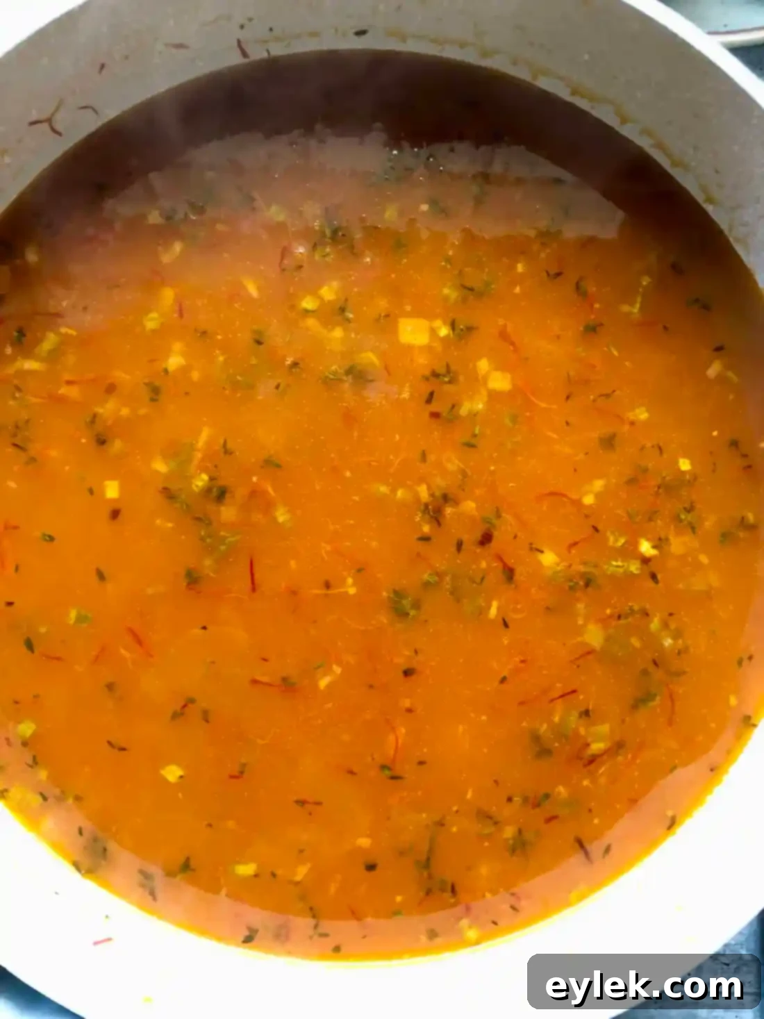 Lidia's Halibut with Saffron Fregola