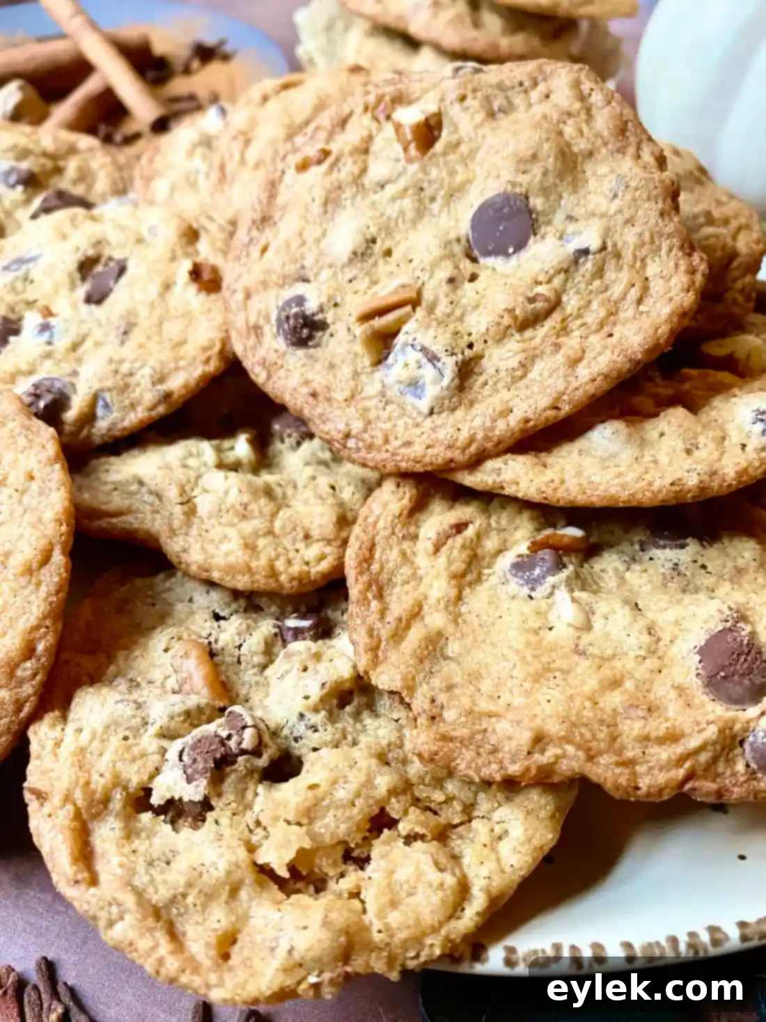 Pumpkin Chocolate Chip Cookies cooling on a wire rack