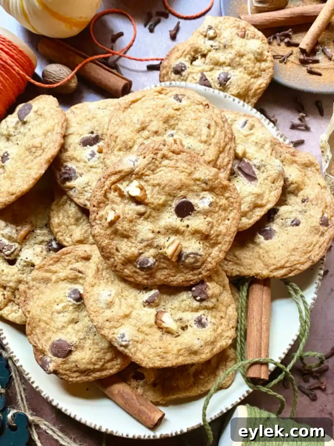 Stacked Pumpkin Chocolate Chip Cookies