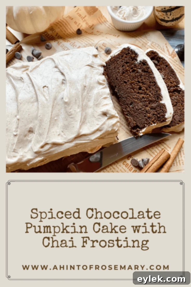 Spiced Chocolate Pumpkin Cake with Chai Frosting - featured image