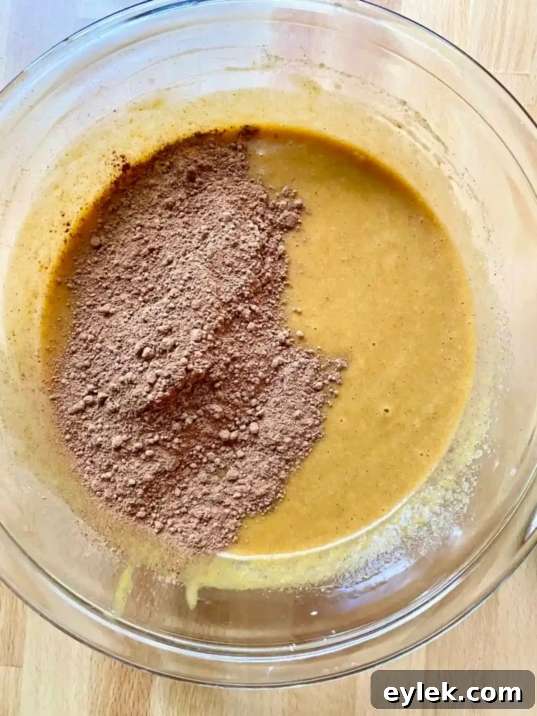 Whisked pumpkin and egg mixture