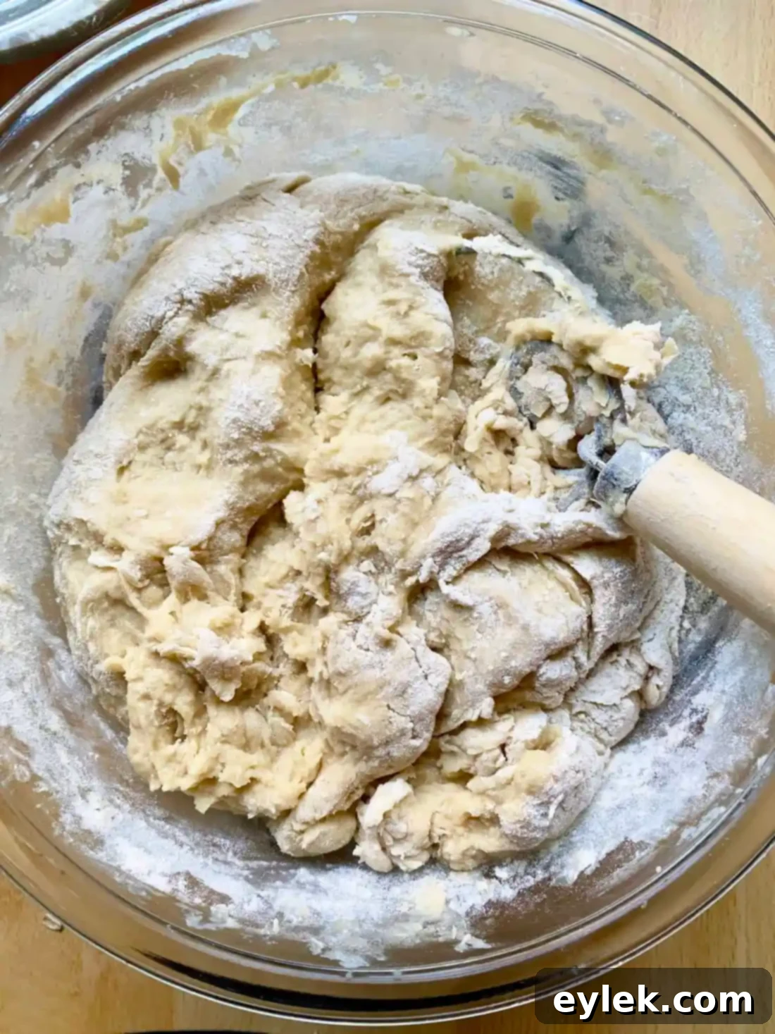 Checking dough for stickiness