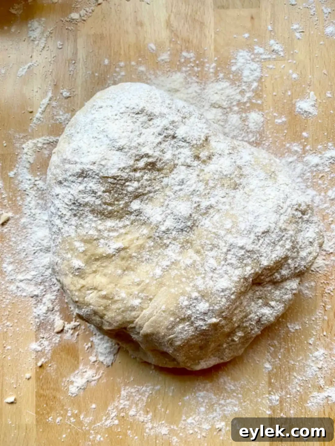 Dough in a greased bowl for first rise