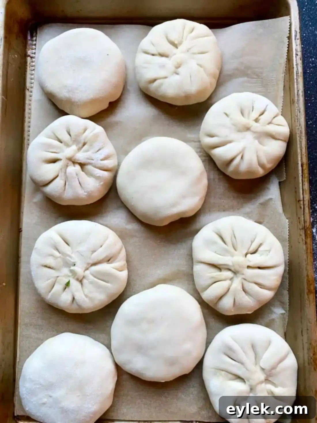 Steamed Crispy-Bottom Veggie Buns - Sesame Seeds
