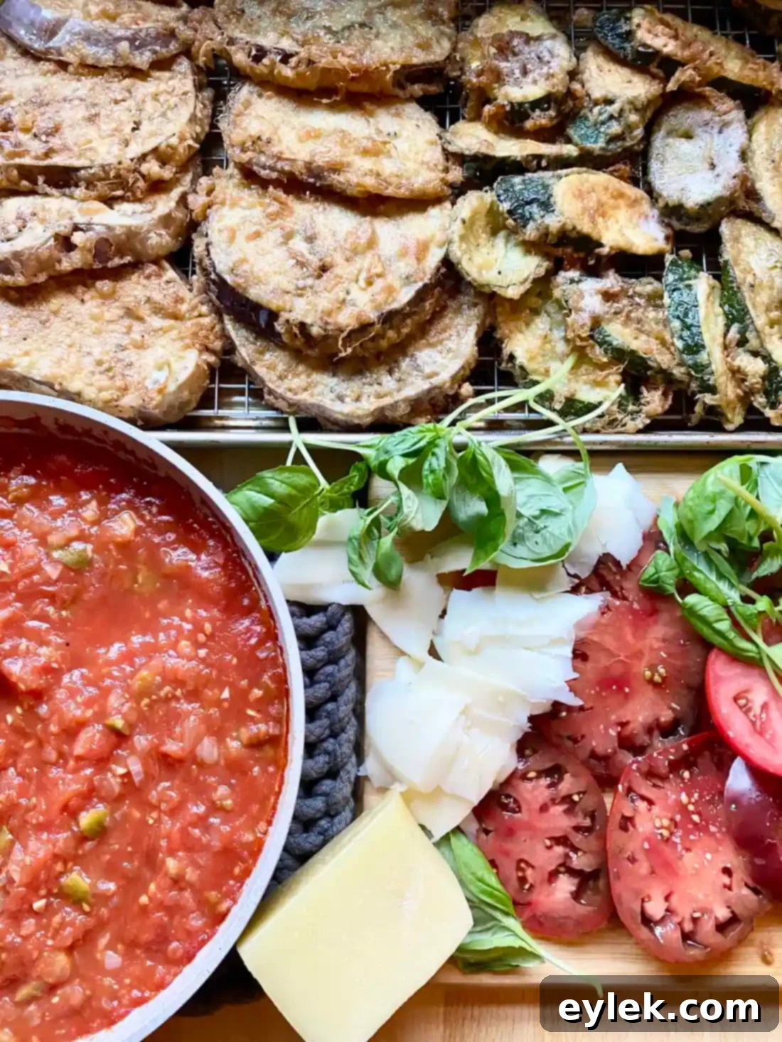 Roasted Eggplant and Zucchini Al Forno 7 Fried zucchini slices