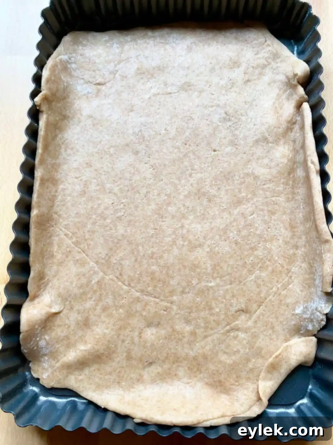 Tart crust trimmed