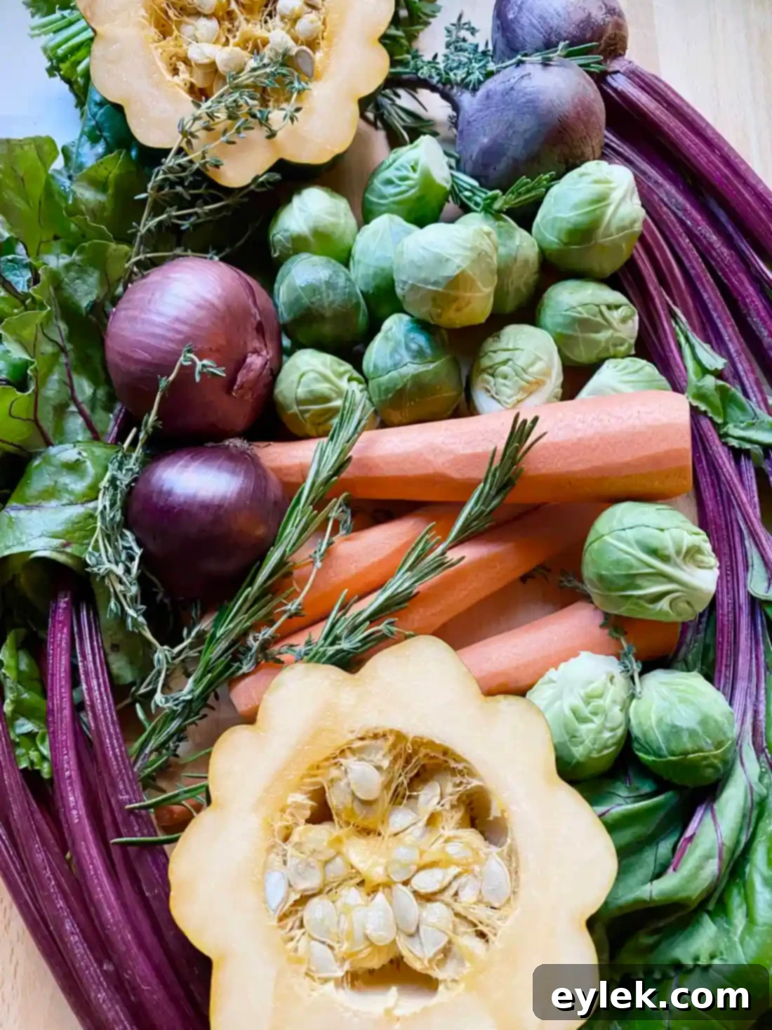 Mixed vegetables on a baking sheet