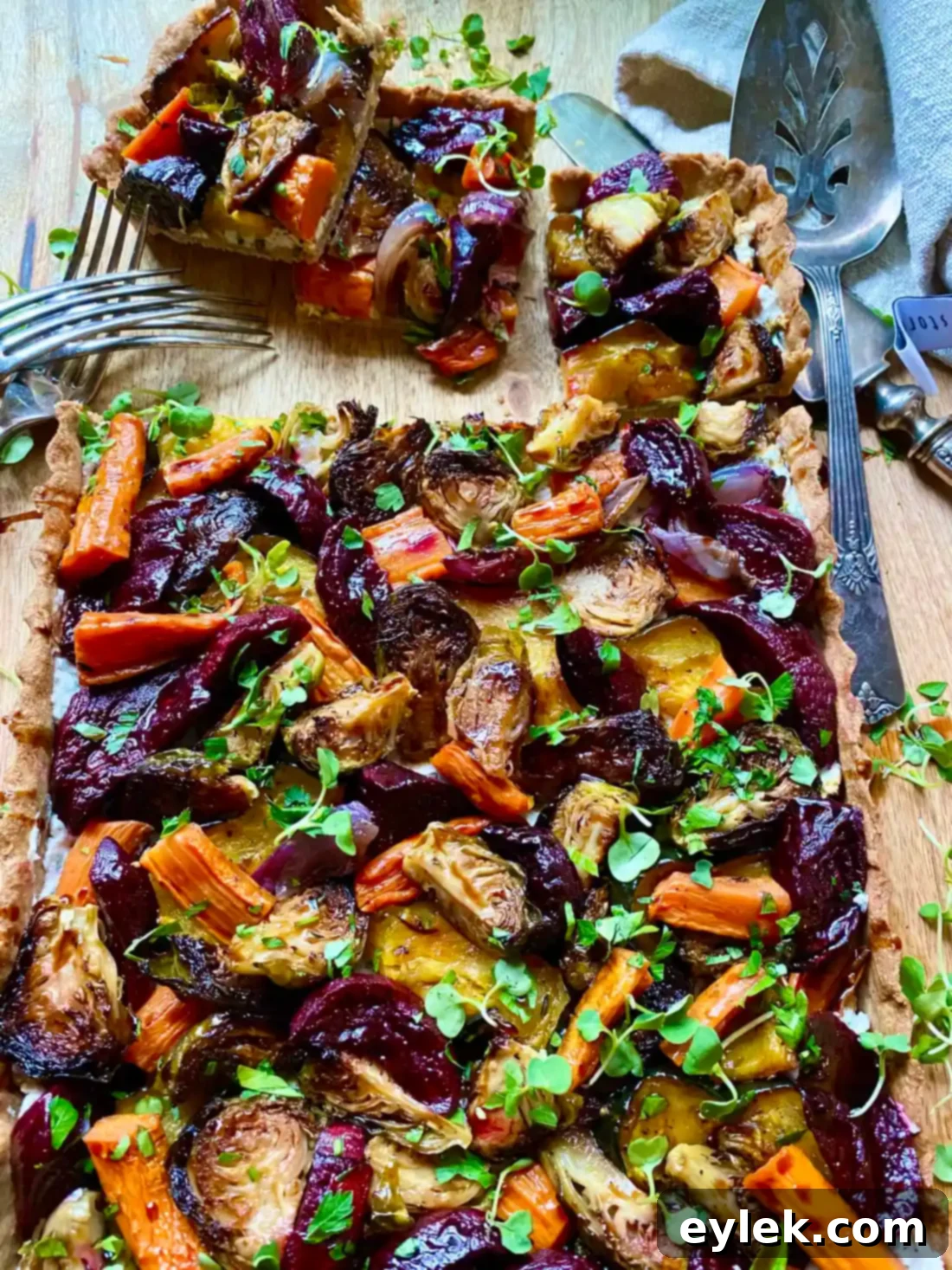 Sliced Savory Harvest Vegetable Tart