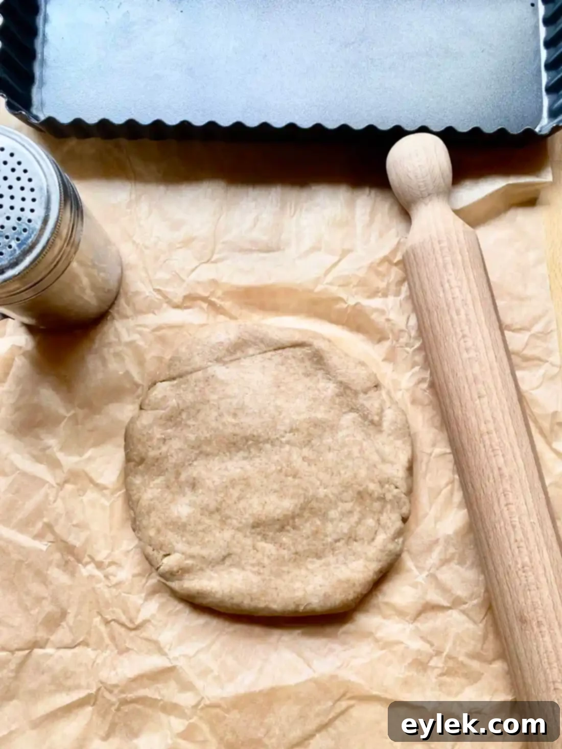 Dough being rolled out