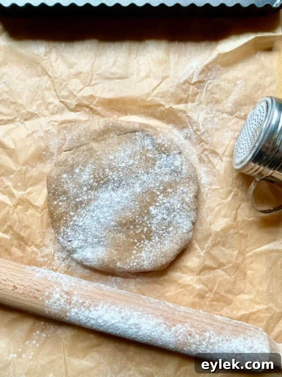 Dough placed in tart pan