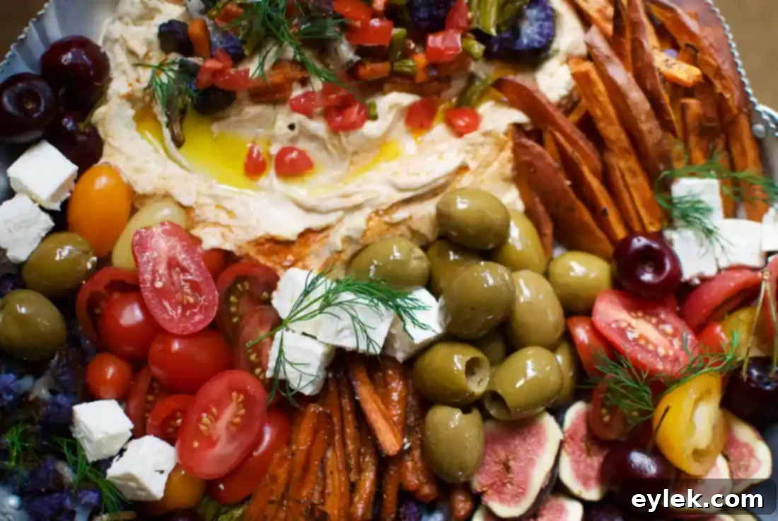 Overhead view of a beautiful, healthy snack or meal platter following Primal Blueprint guidelines.