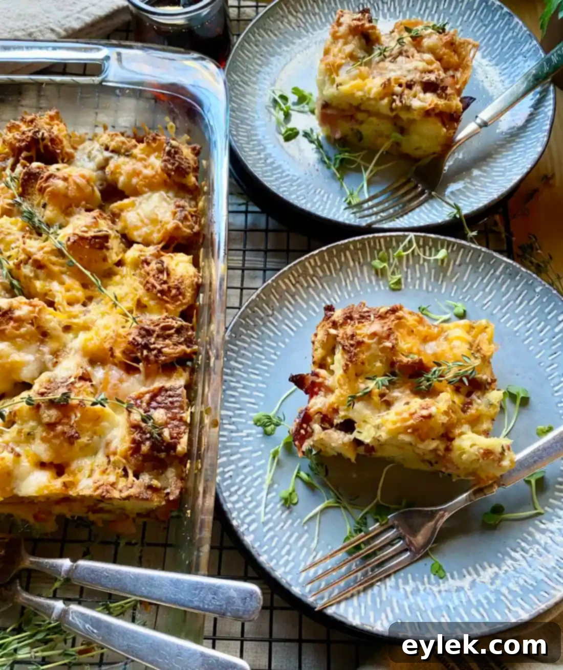 Hearty Savory Breakfast Bread Pudding 16 Savory Breakfast Bread Pudding slices