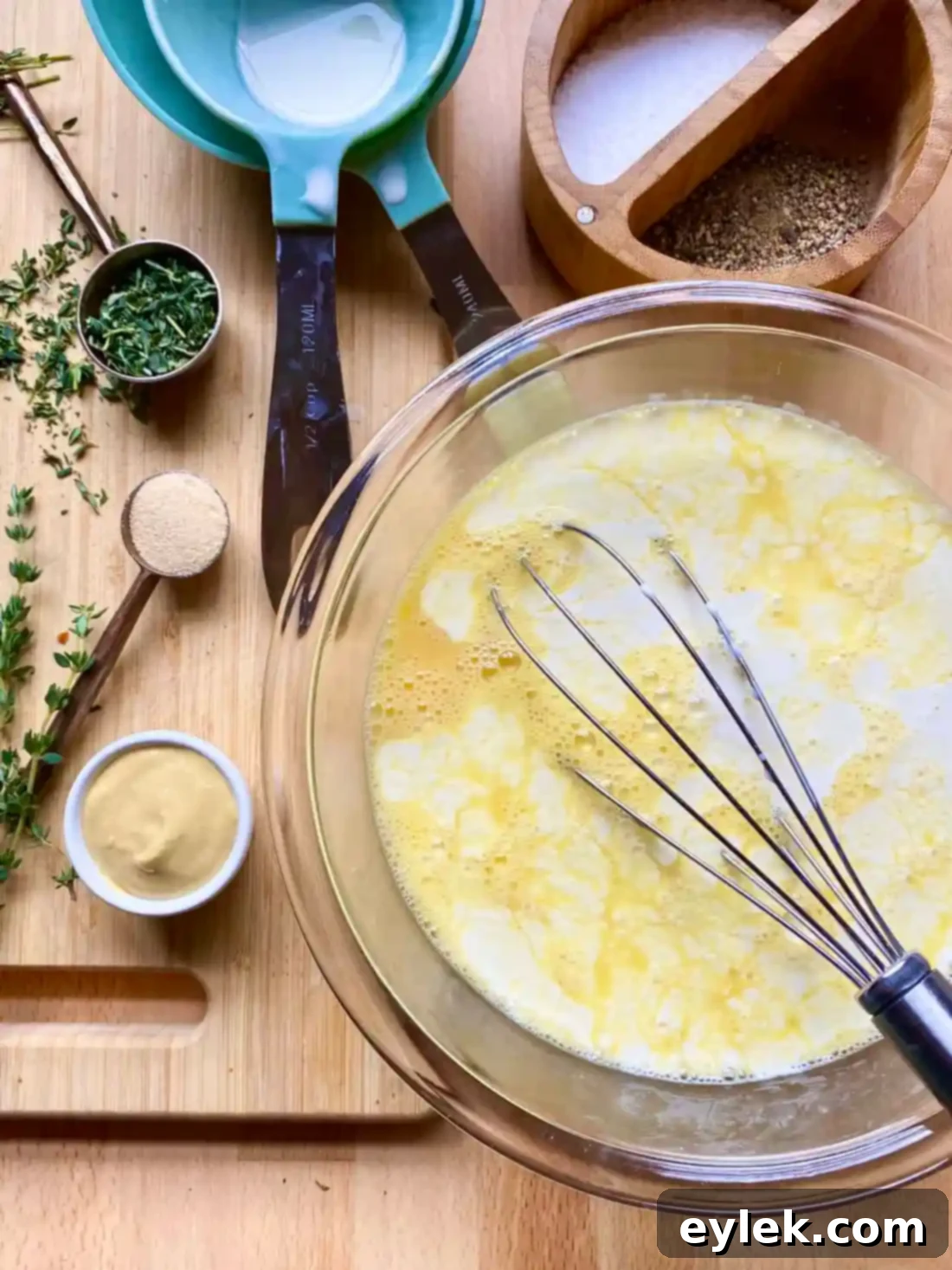 Savory Breakfast Bread Pudding prep