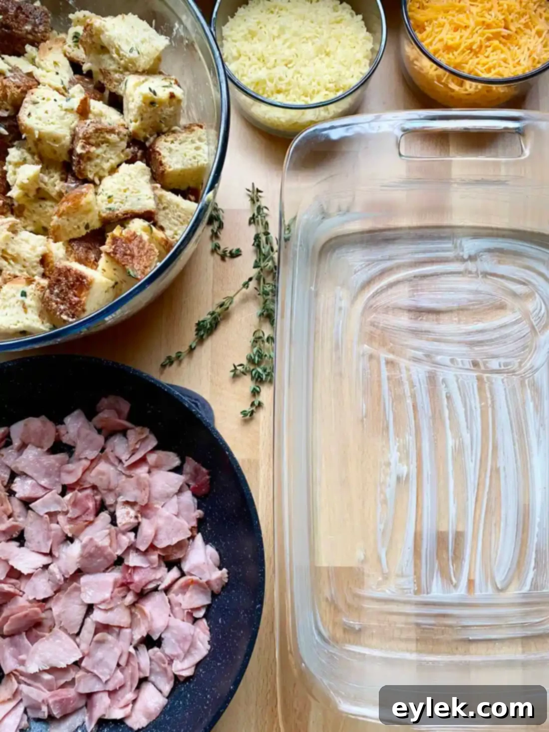 Sautéed ham pieces