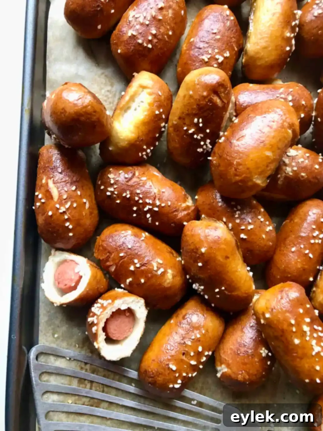 Mini Dog Pretzel Bites arranged for serving