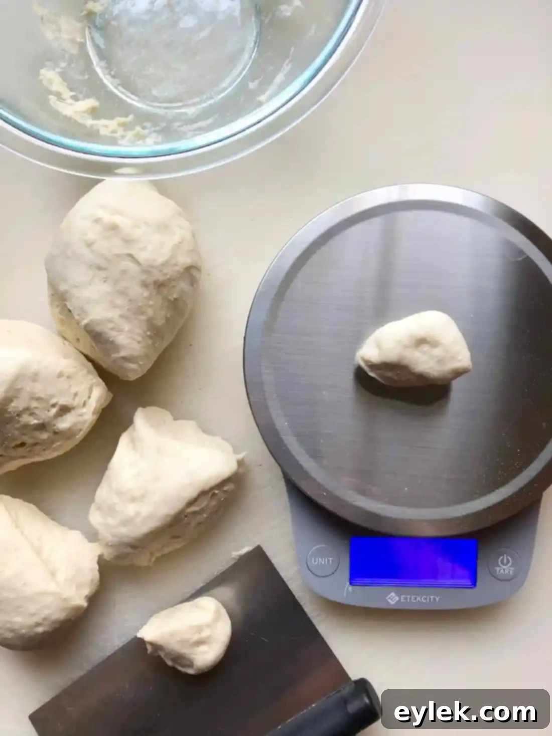 Pretzel dough after resting