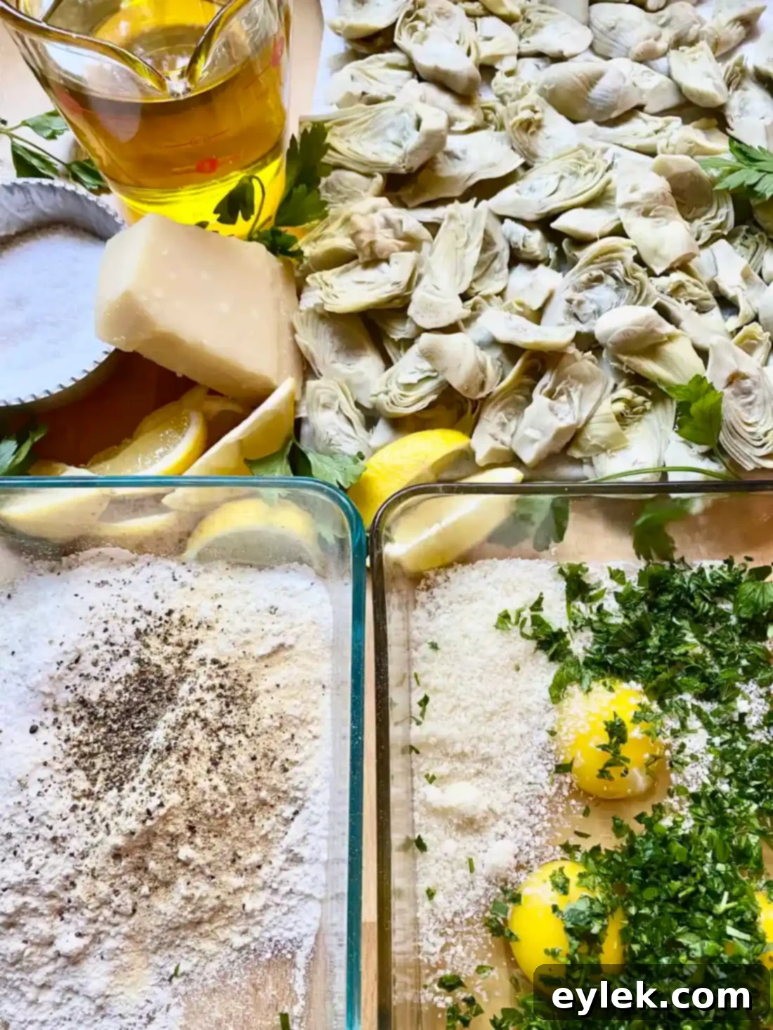 Crispy fried artichoke hearts arranged on a platter