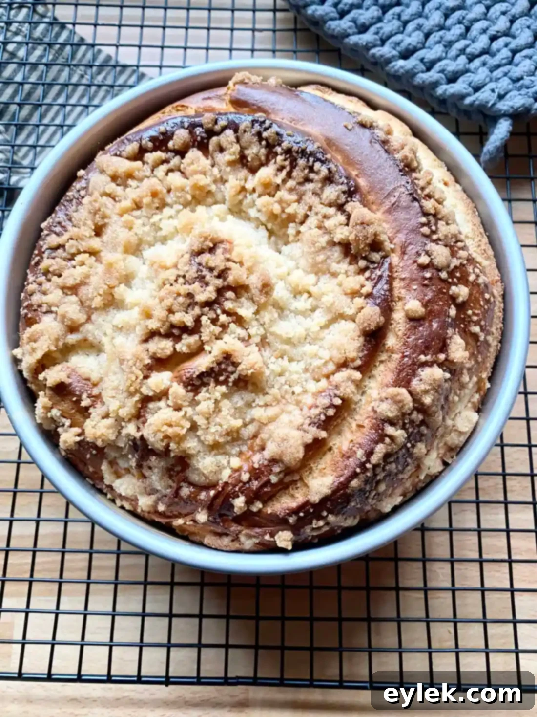 Traditional Cheese Babka with Crumb Topping