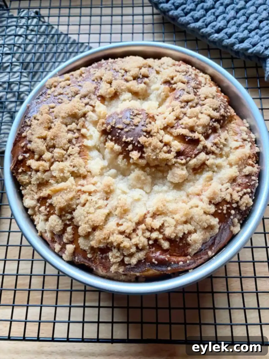 Traditional Cheese Babka with Crumb Topping