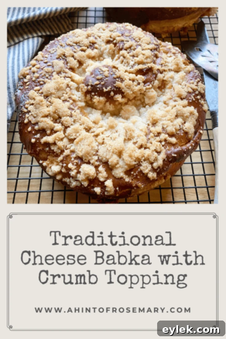 Traditional Cheese Babka with Crumb Topping
