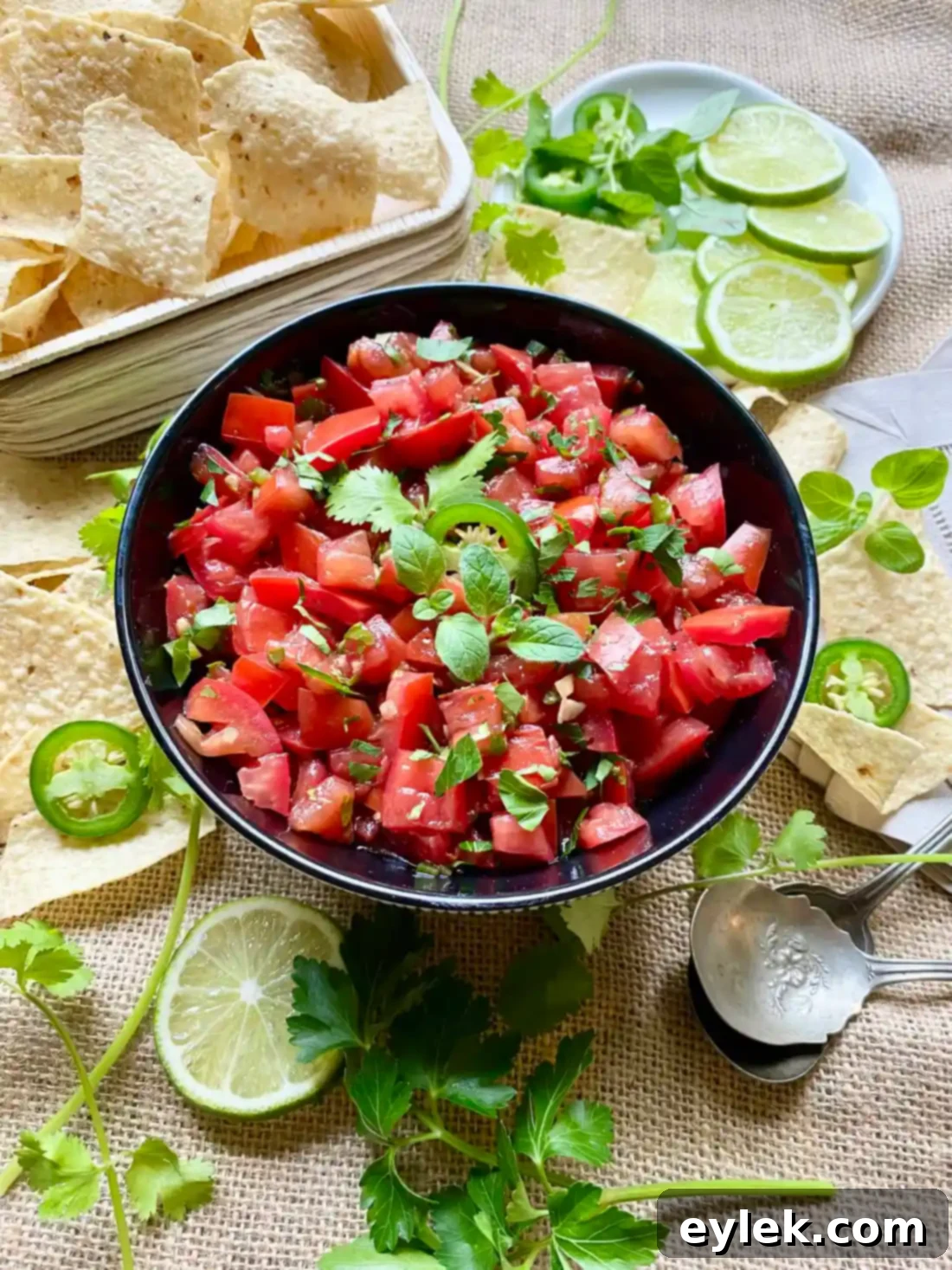 Homemade Fresh Tomato Salsa in a serving bowl