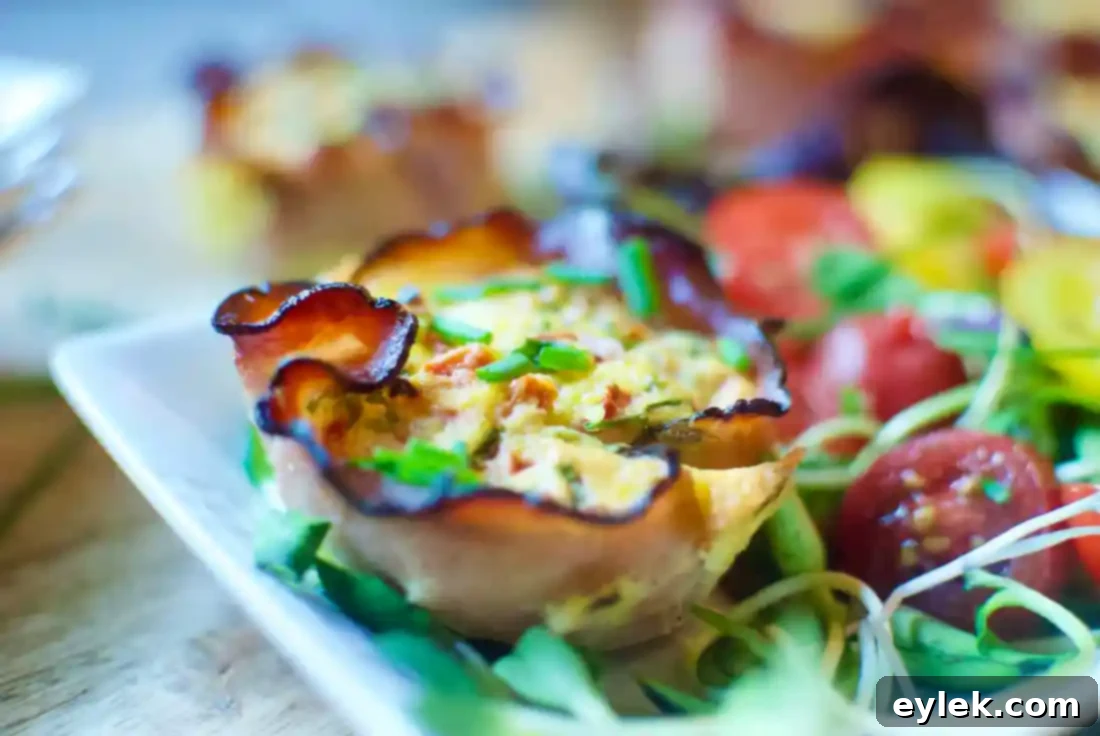 Another view of freshly baked Black Forest Ham & Egg Cups