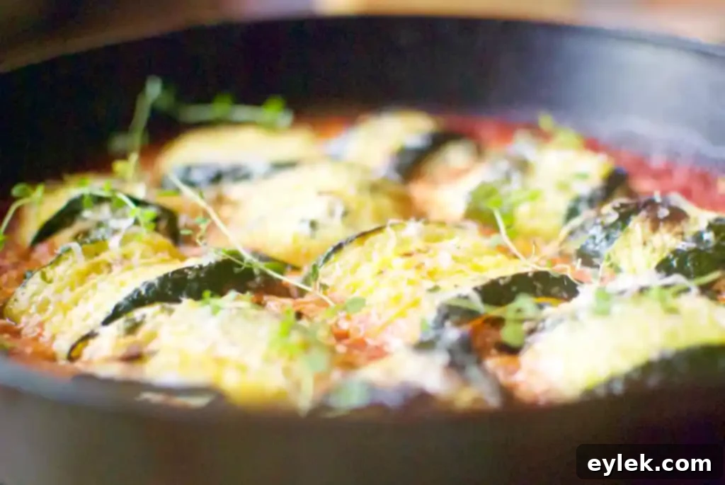 Baked Zucchini Involtini with Swiss Chard and Ricotta in a baking dish