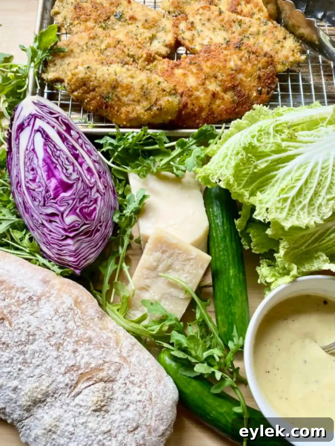 Caesar Slaw with Crispy Chicken Strips - Slaw Ingredients