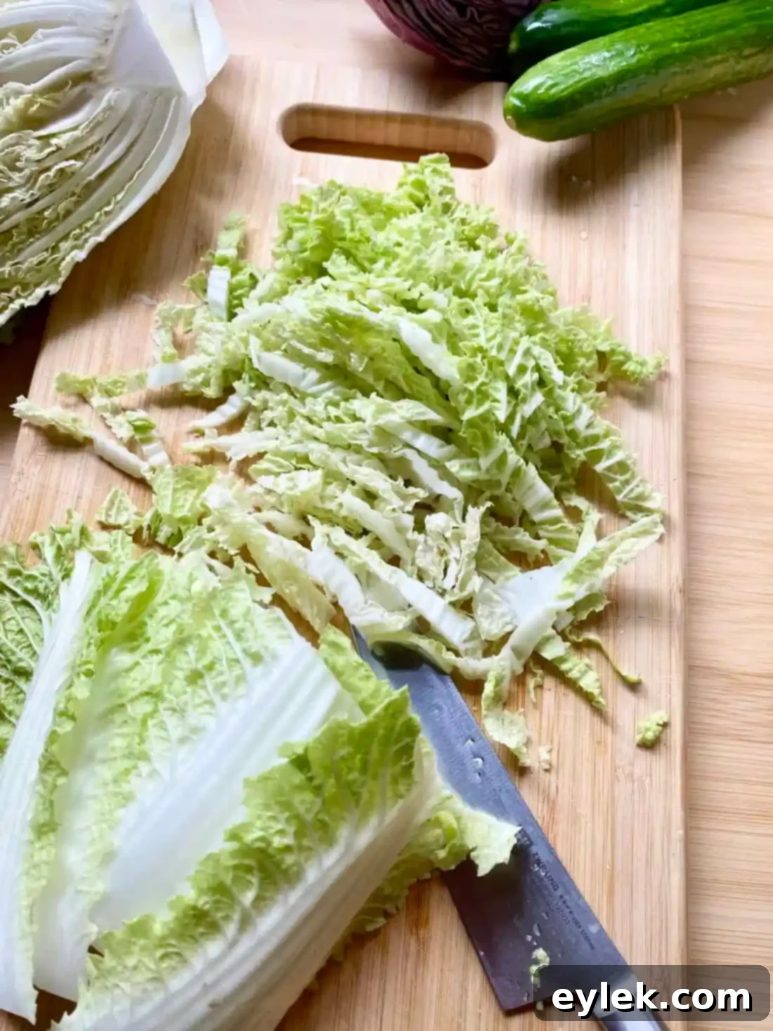 Caesar Slaw with Crispy Chicken Strips - Sliced Cabbage
