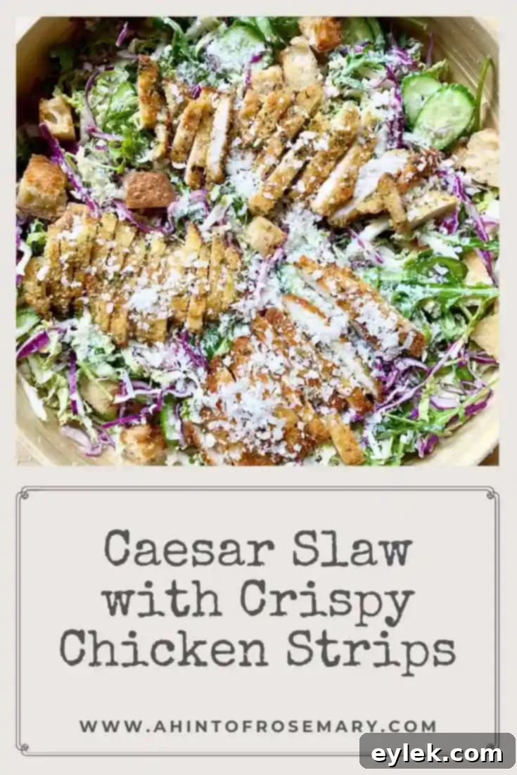 Caesar Slaw with Crispy Chicken Strips
