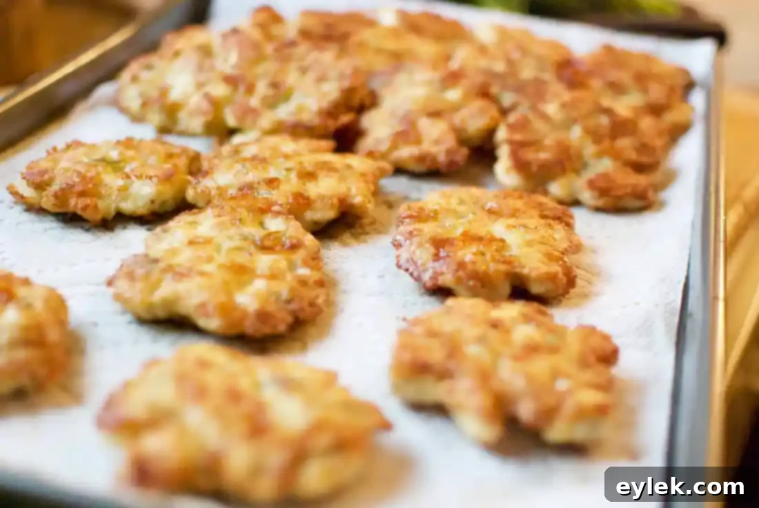 low-carb cheesy chicken fritters